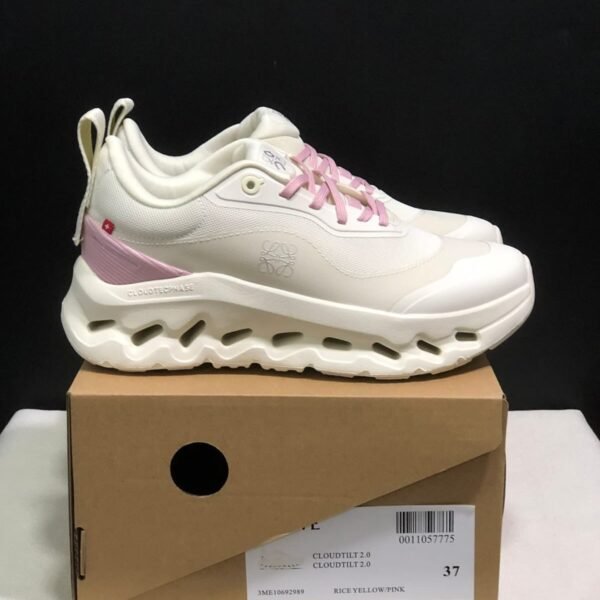 On Running Cloud x Loewe Tilt White Pink Luxury Unisex Sneakers
