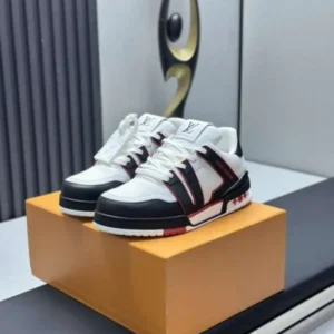 Louis Vuitton White Red Trainer Sneaker