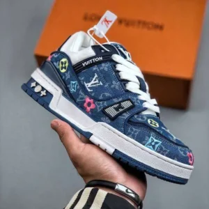 Louis Vuitton Blue Denim Embroidered Trainer