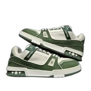 Louis Vuitton Trainer White Green Suede-2506